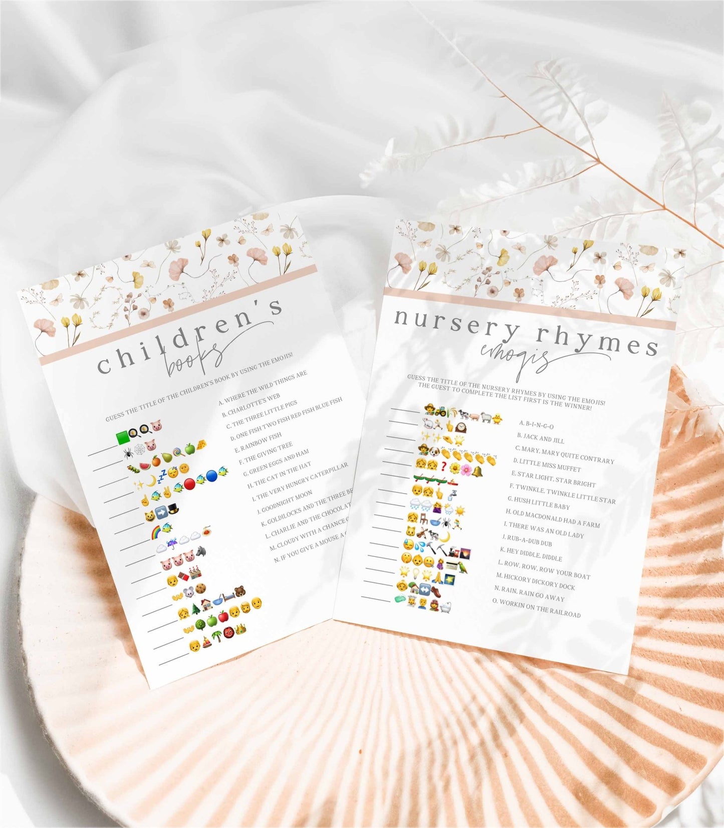 Wildflower Baby Shower Game Bundle (14 games) - High Peaks Studios