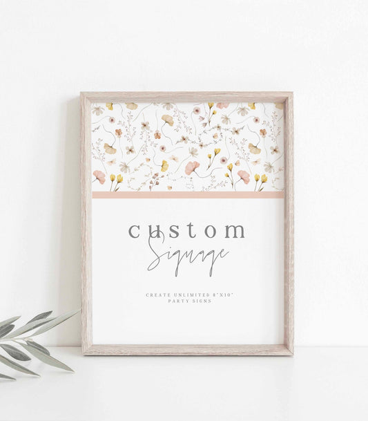 Wildflower Custom Signs 8"x10" (create unlimited signs) - High Peaks Studios