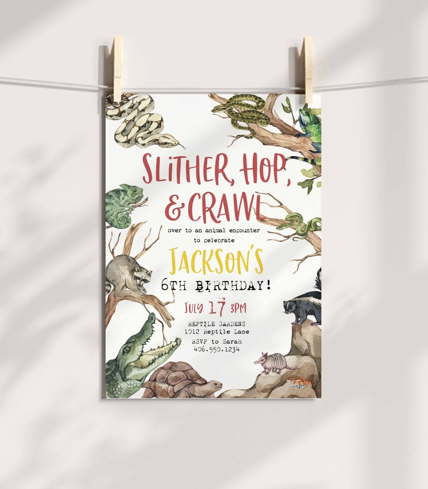 Animal Encounter Birthday Invitation Printable Template - High Peaks Studios