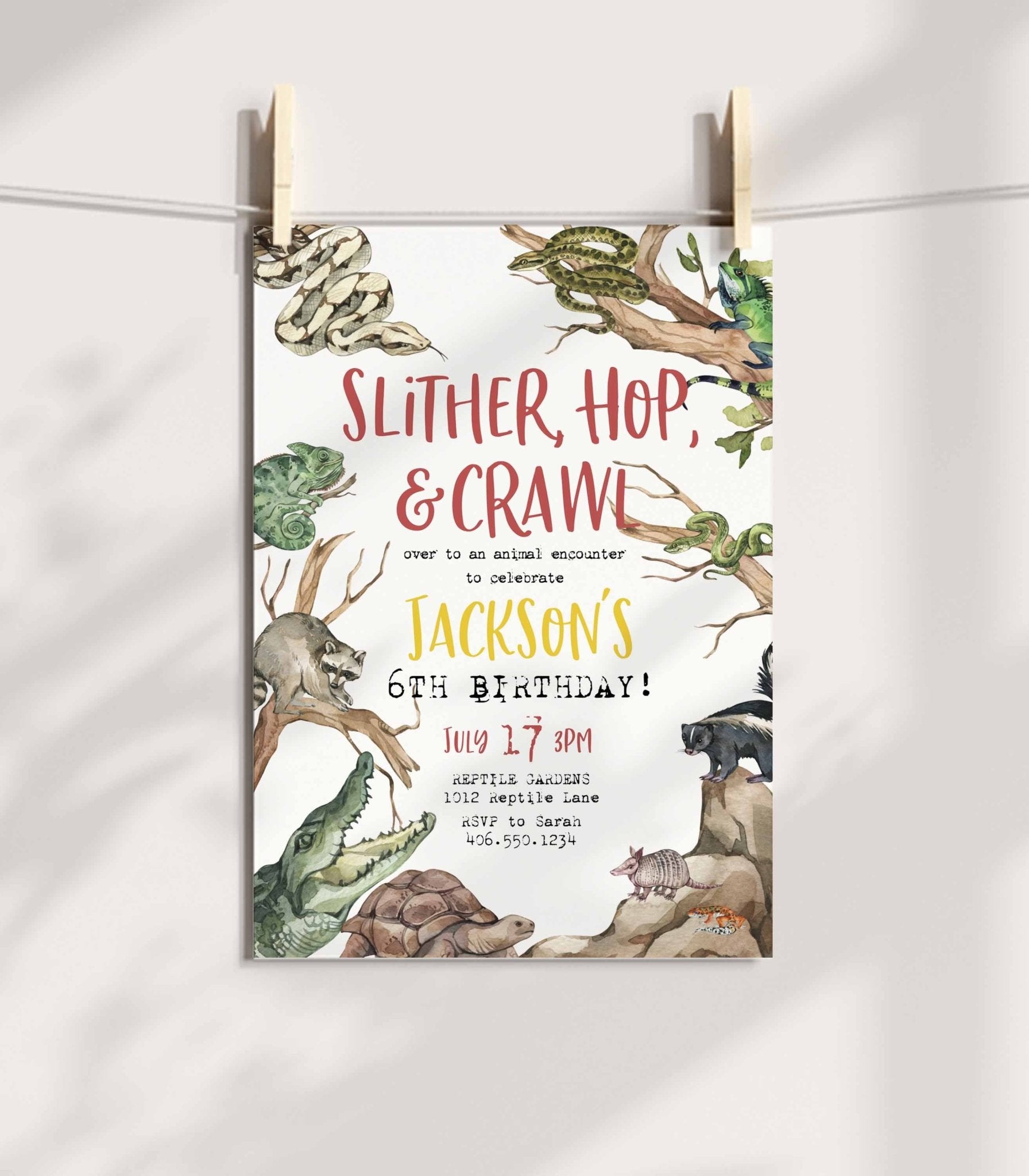 Animal Encounter Birthday Invitation Printable Template - High Peaks Studios