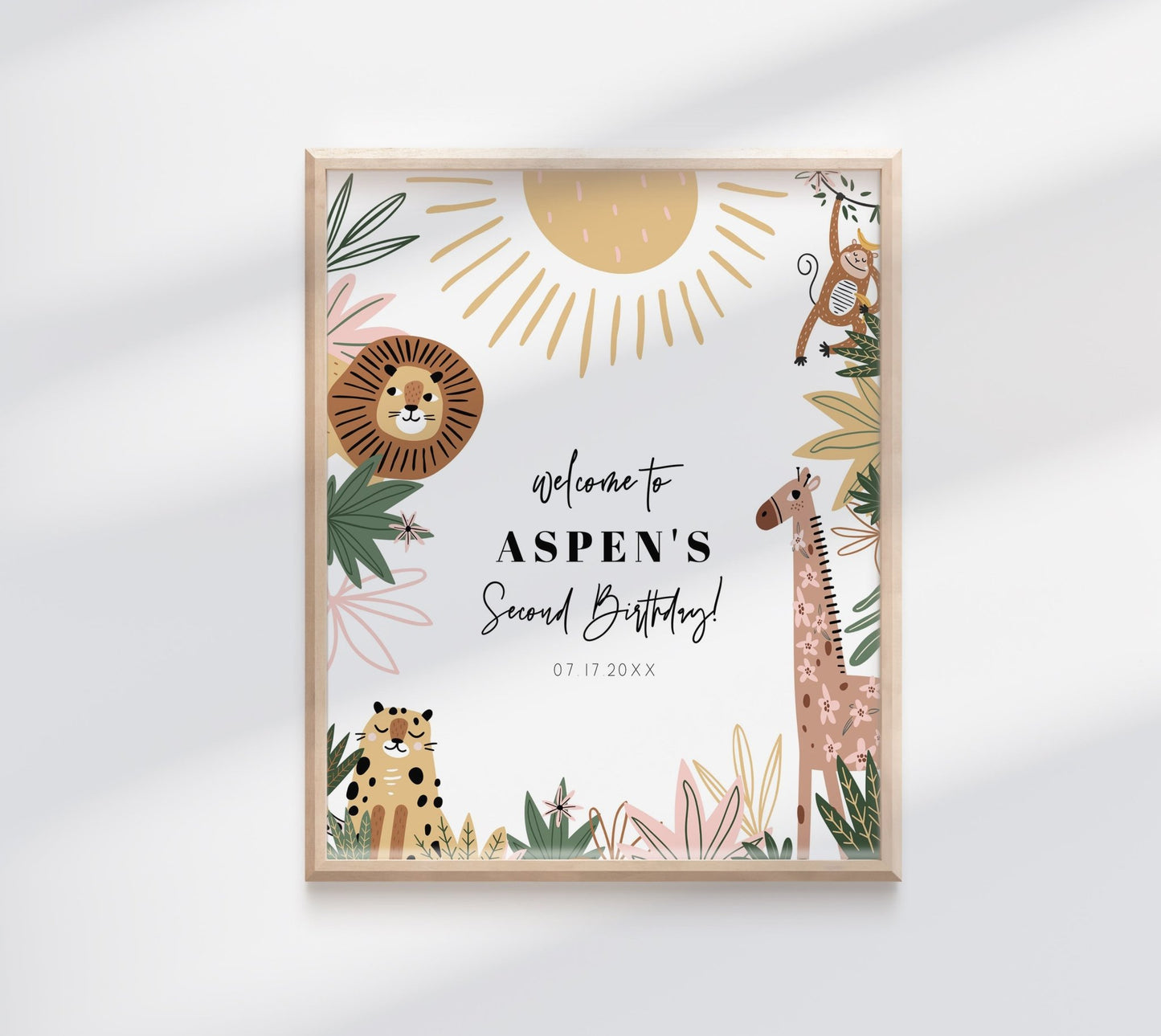 Boho Safari Birthday Welcome Sign - Great for Any Age! - High Peaks Studios