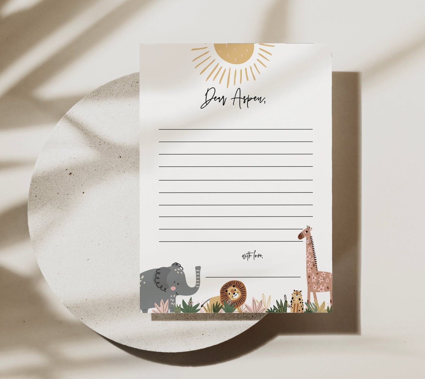 Boho Safari Time Capsule Sign And Note Card - High Peaks Studios