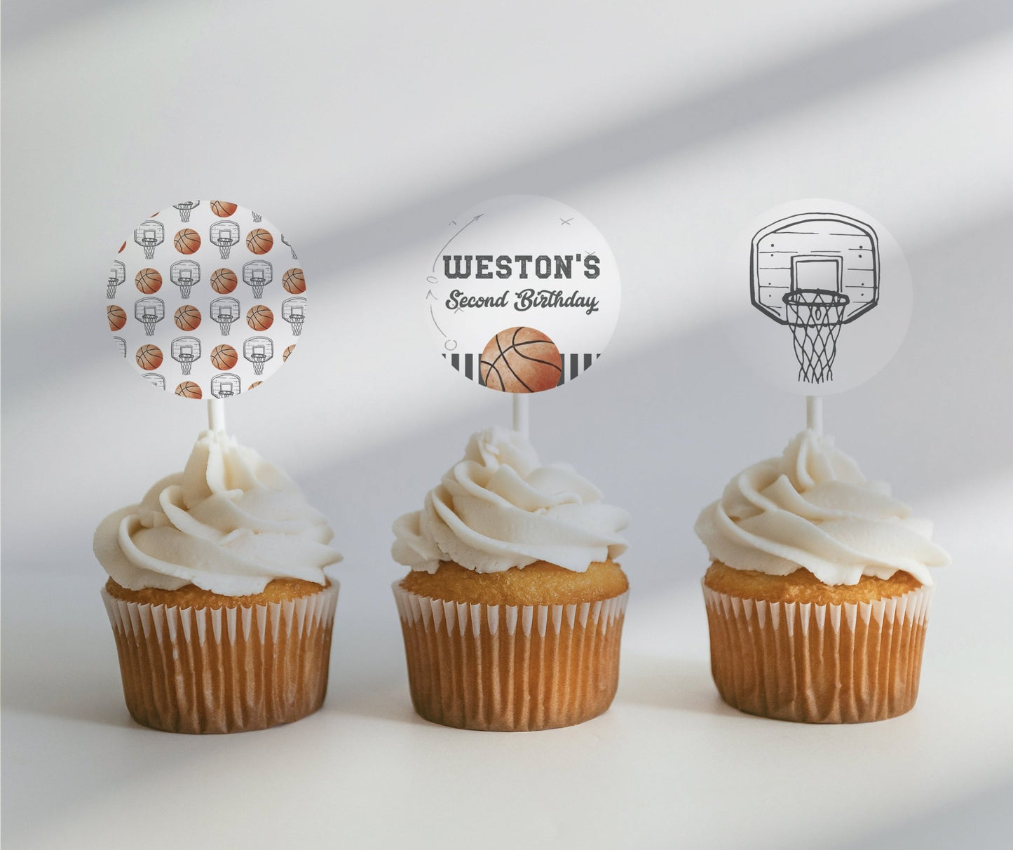 Born TWO Ball Second Birthday Cupcake Toppers - High Peaks Studios