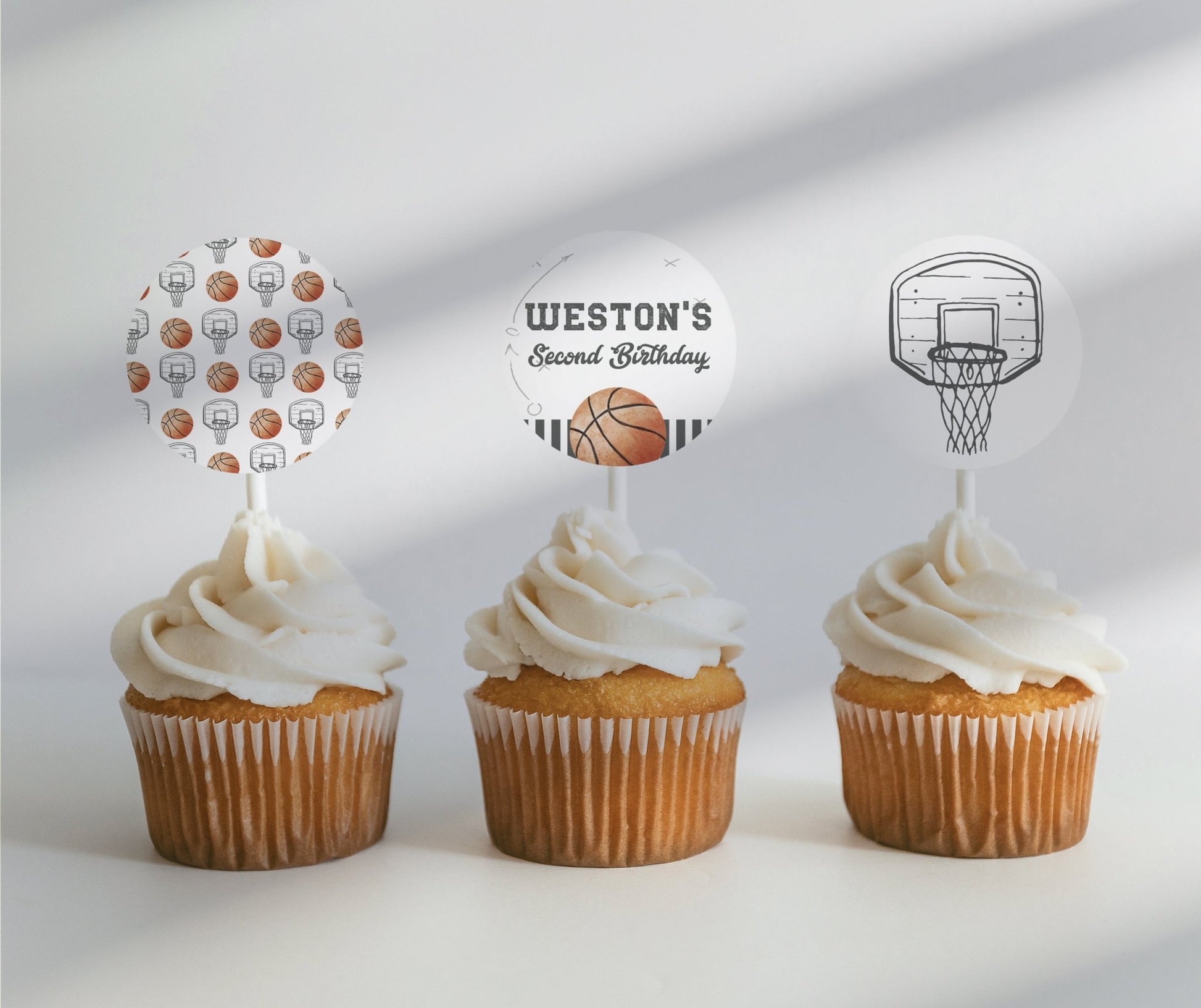 Born TWO Ball Second Birthday Cupcake Toppers - High Peaks Studios
