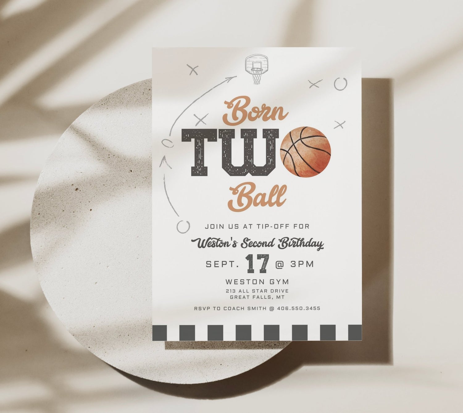 Born TWO Ball Second Birthday Invitation - High Peaks Studios