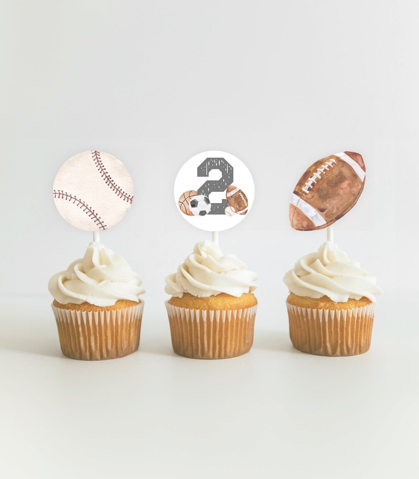 Born Two Ball Sports Cupcake Toppers - High Peaks Studios