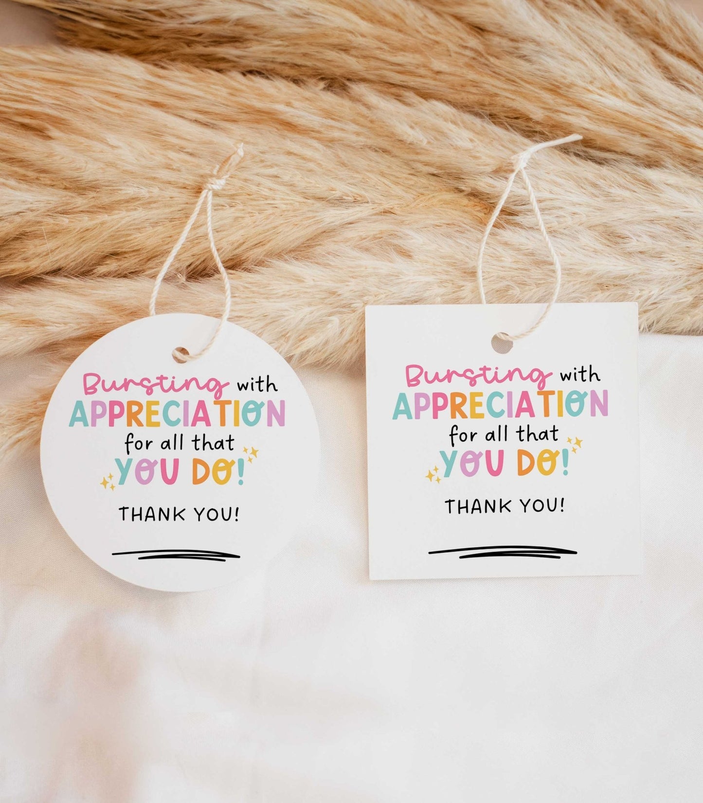 Bursting With Appreciation Gift Tag Printables - High Peaks Studios