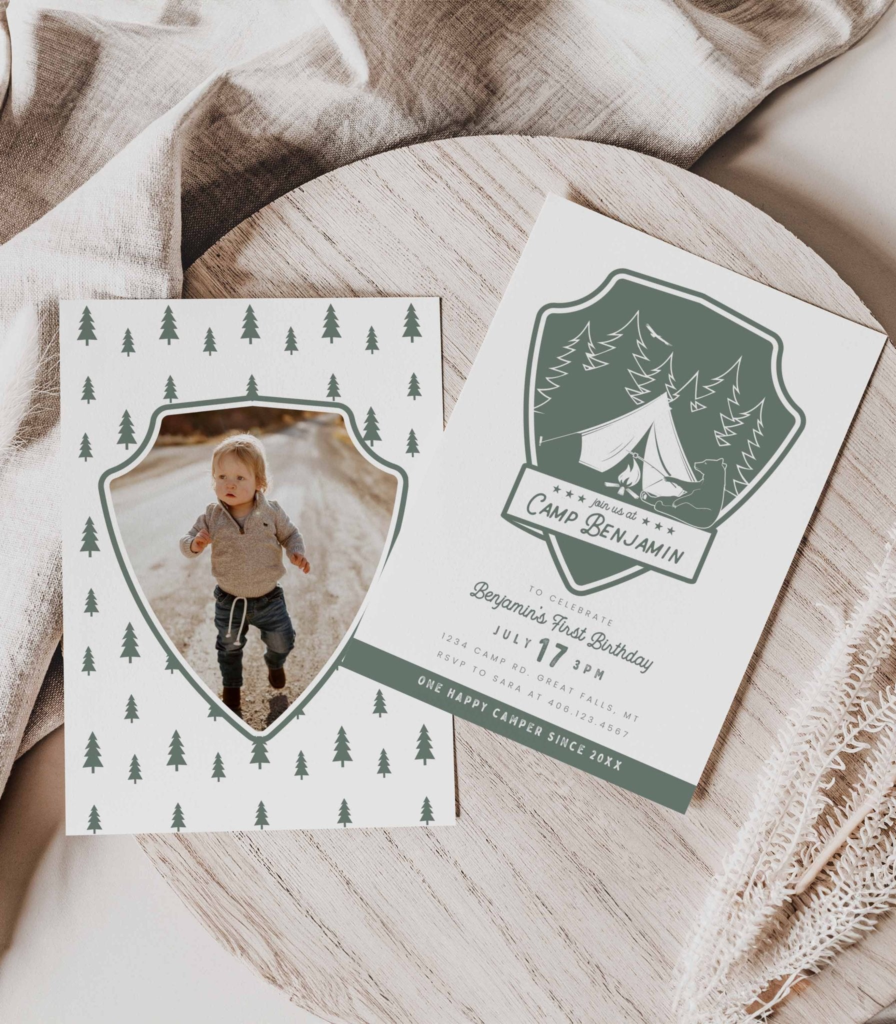 Camping Birthday Invitation Printable - High Peaks Studios