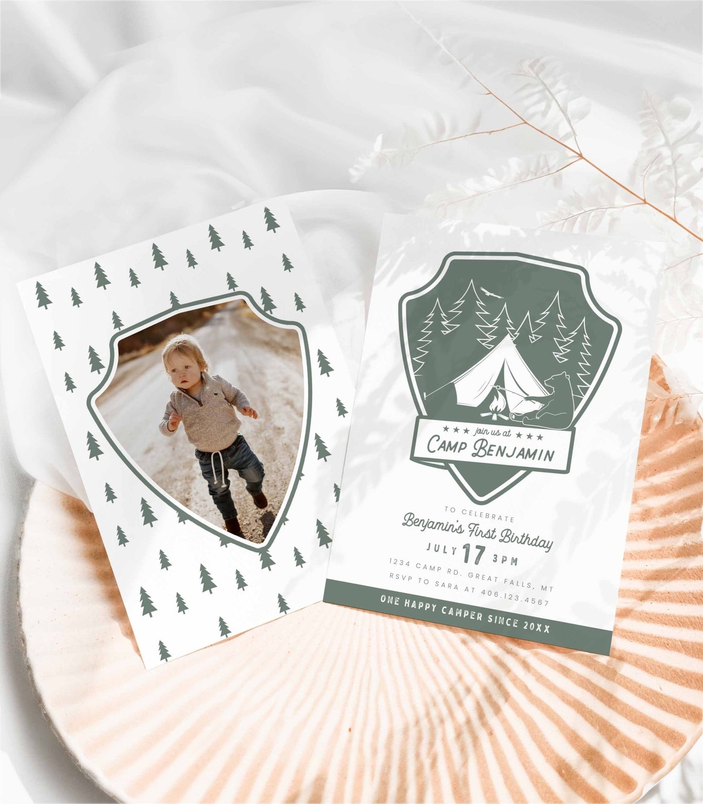 Camping Birthday Invitation Printable - High Peaks Studios