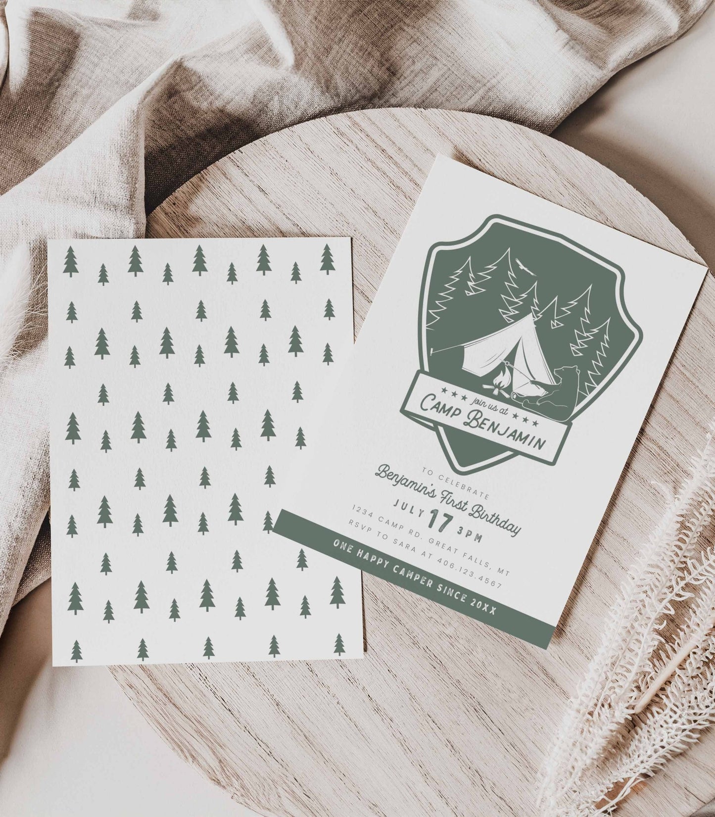 Camping Birthday Invitation Printable - High Peaks Studios