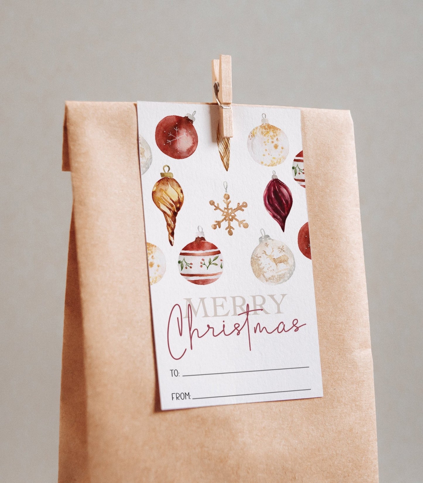 Christmas Ornament Gift Tag Printable - High Peaks Studios