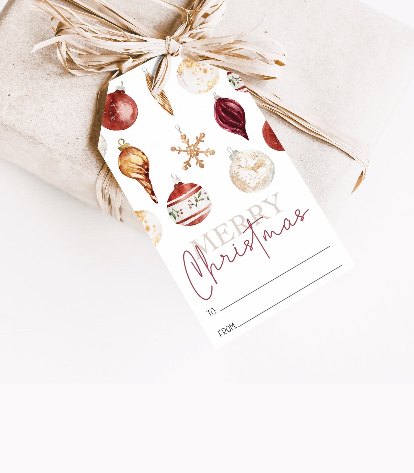Christmas Ornament Gift Tag Printable - High Peaks Studios