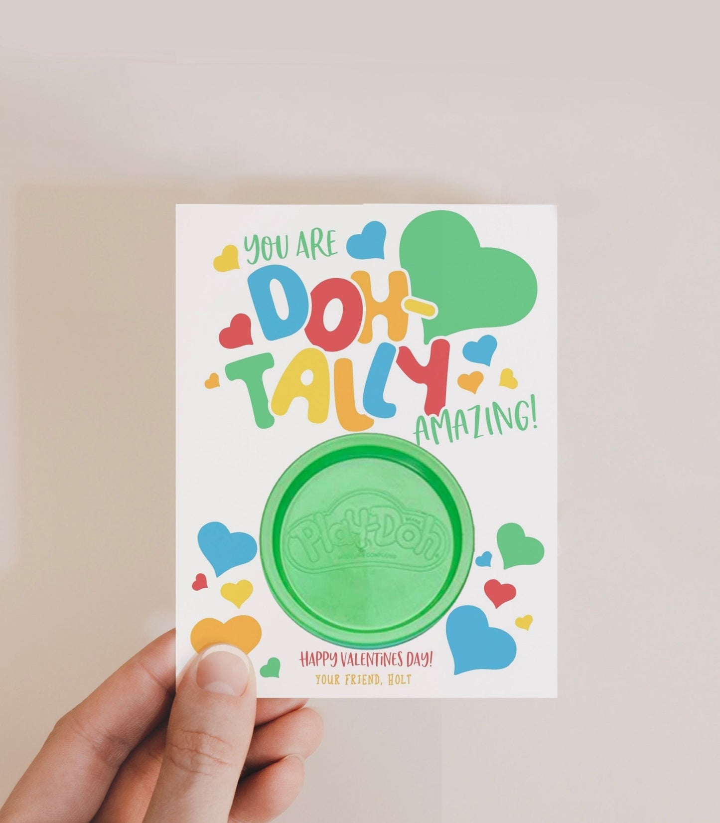 Classroom PlayDoh Valentine Gift Printables - High Peaks Studios