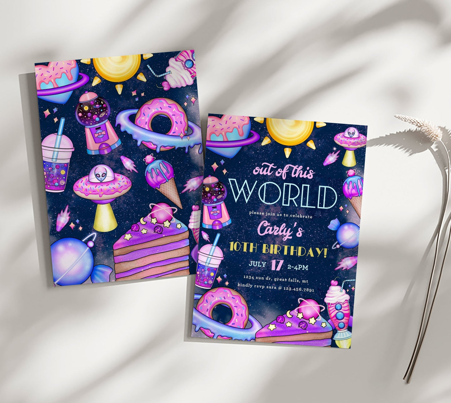 Cosmic Candy Birthday Invitation Printable - High Peaks Studios