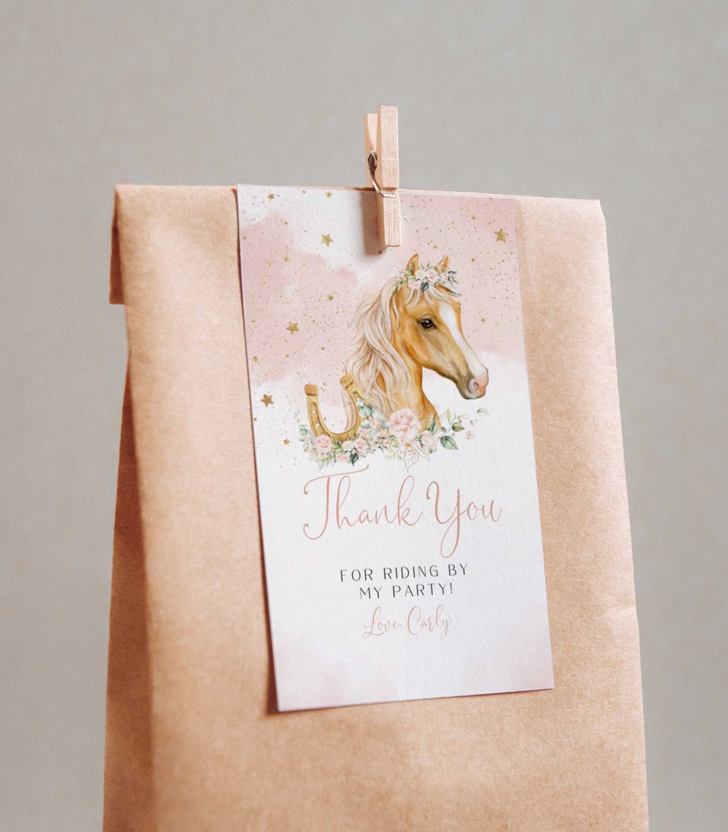 Cowgirl Horse Rectangle Favor Tags - High Peaks Studios