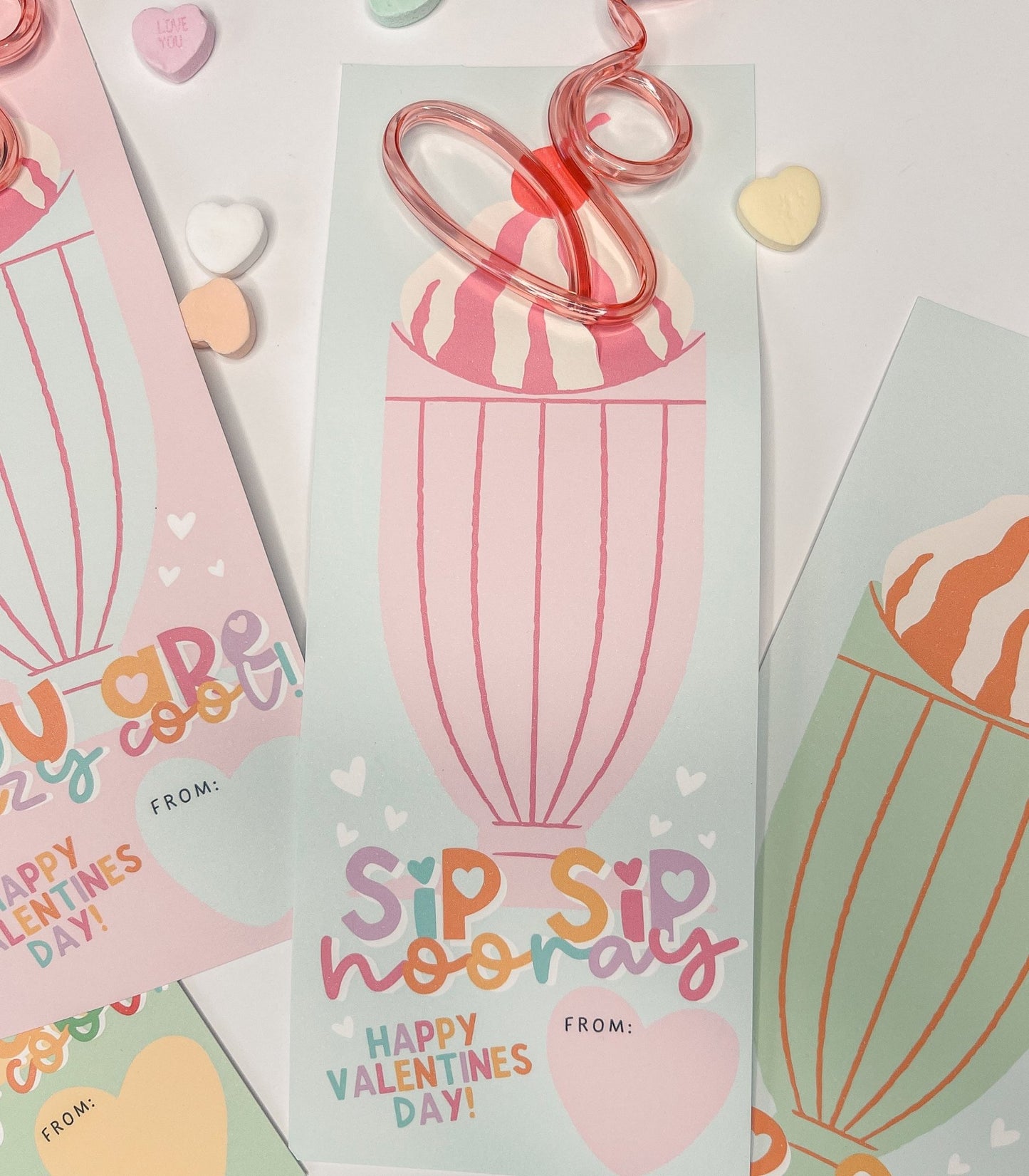 Crazy Straw Valentines Day Tag Printables - High Peaks Studios