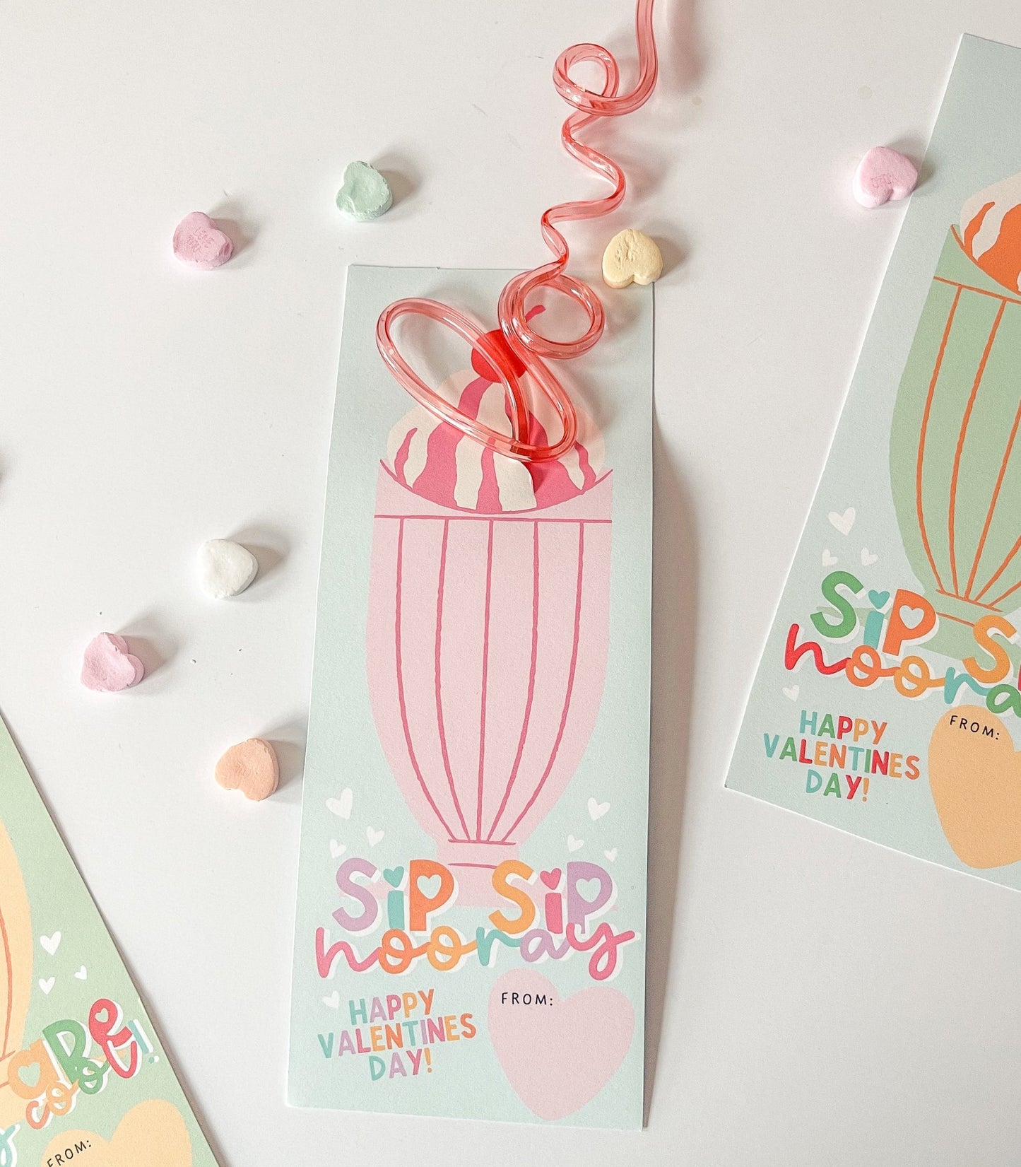 Crazy Straw Valentines Day Tag Printables - High Peaks Studios