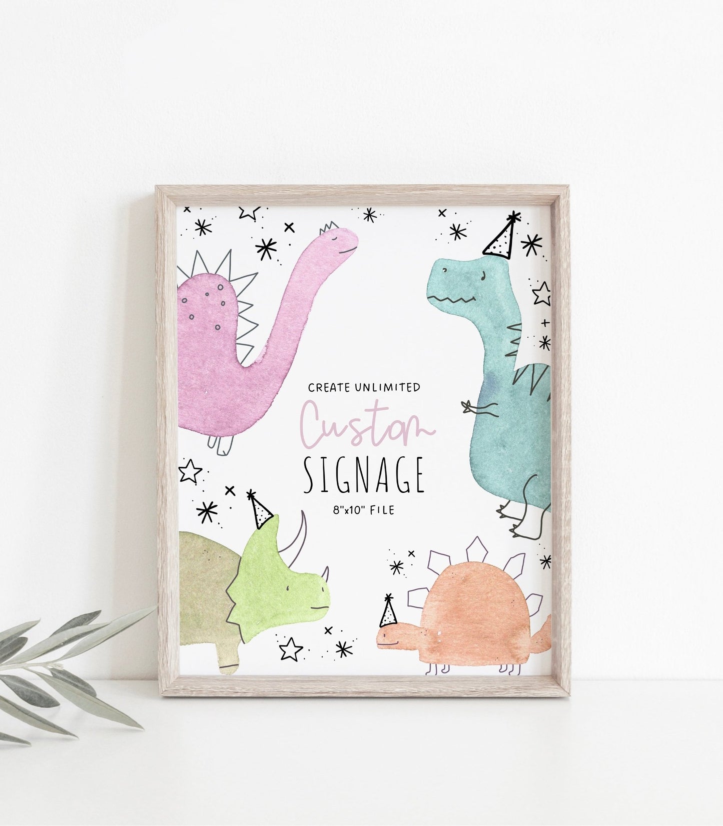 Cute Dinosaur 8x10 Custom Sign Printable - High Peaks Studios