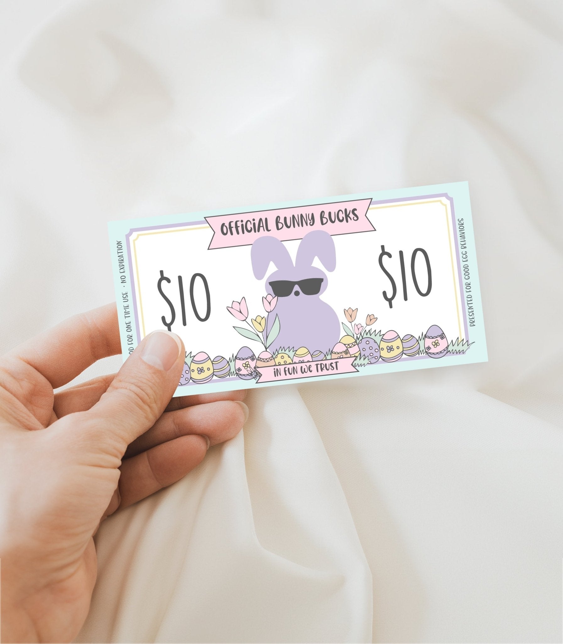 Easter Bunny Bucks Printable Template - Pastels - High Peaks Studios