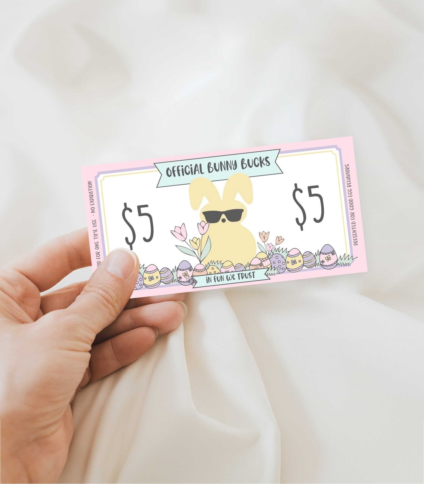 Easter Bunny Bucks Printable Template - Pastels - High Peaks Studios
