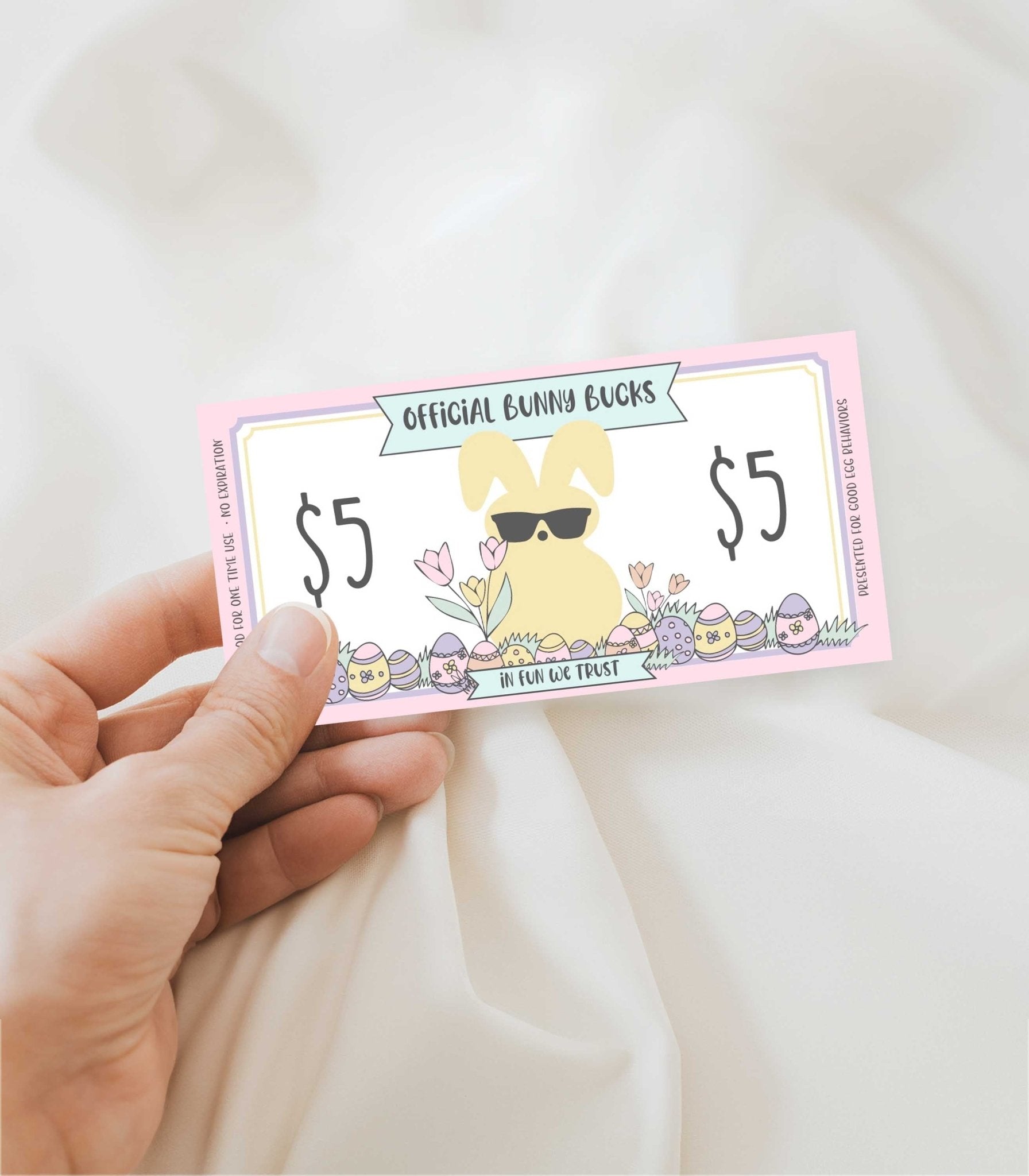 Easter Bunny Bucks Printable Template - Pastels - High Peaks Studios