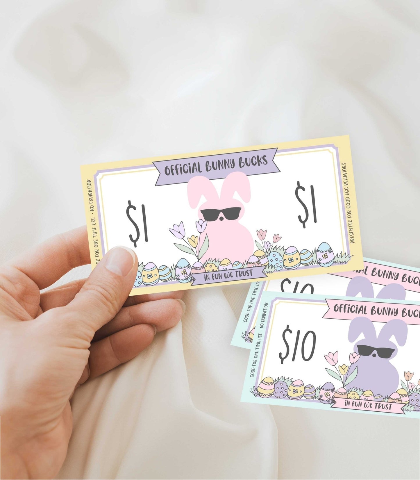 Easter Bunny Bucks Printable Template - Pastels - High Peaks Studios