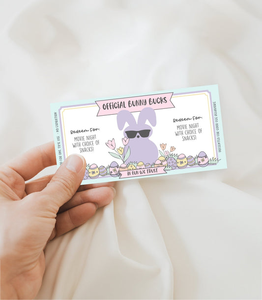 Easter Bunny Bucks Printable Template - Pastels - High Peaks Studios