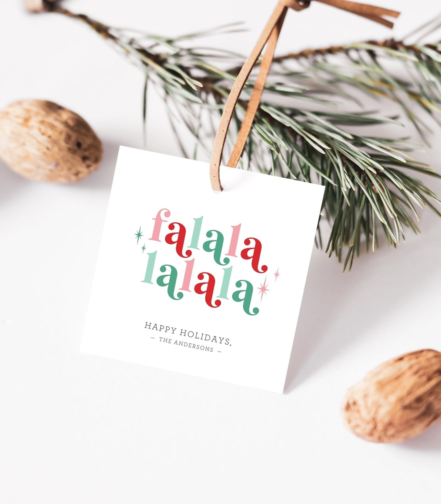 Falalala Festive Holiday Gift Tag Printable - High Peaks Studios