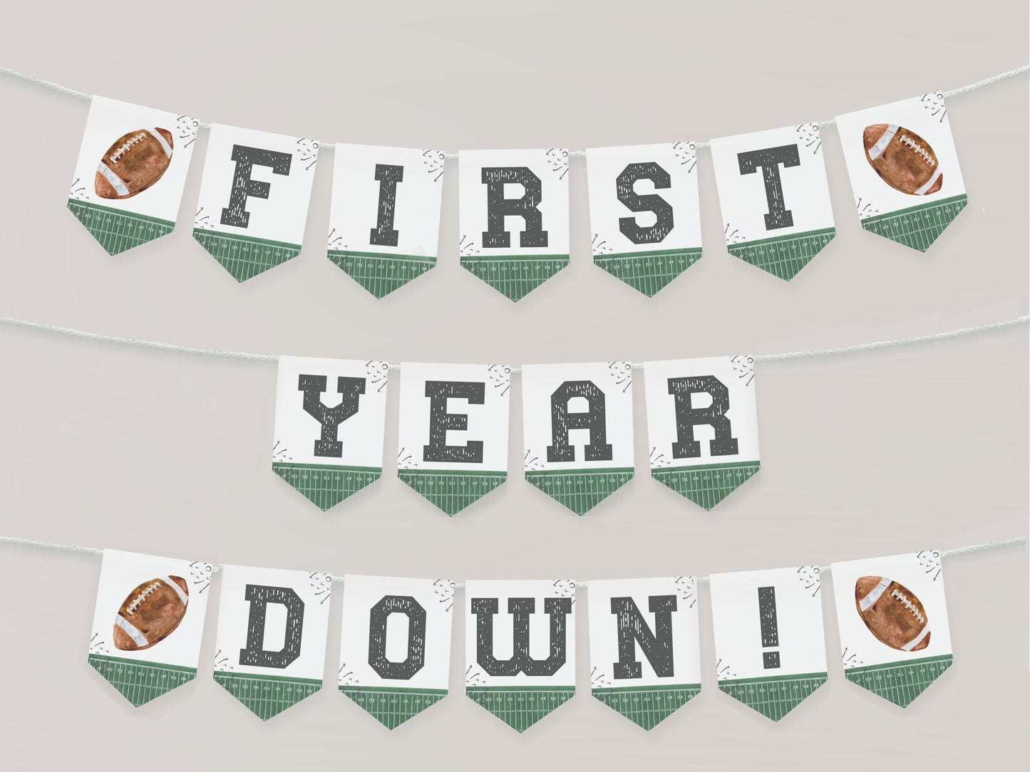 First Year Down Pennant Banner Printable - High Peaks Studios