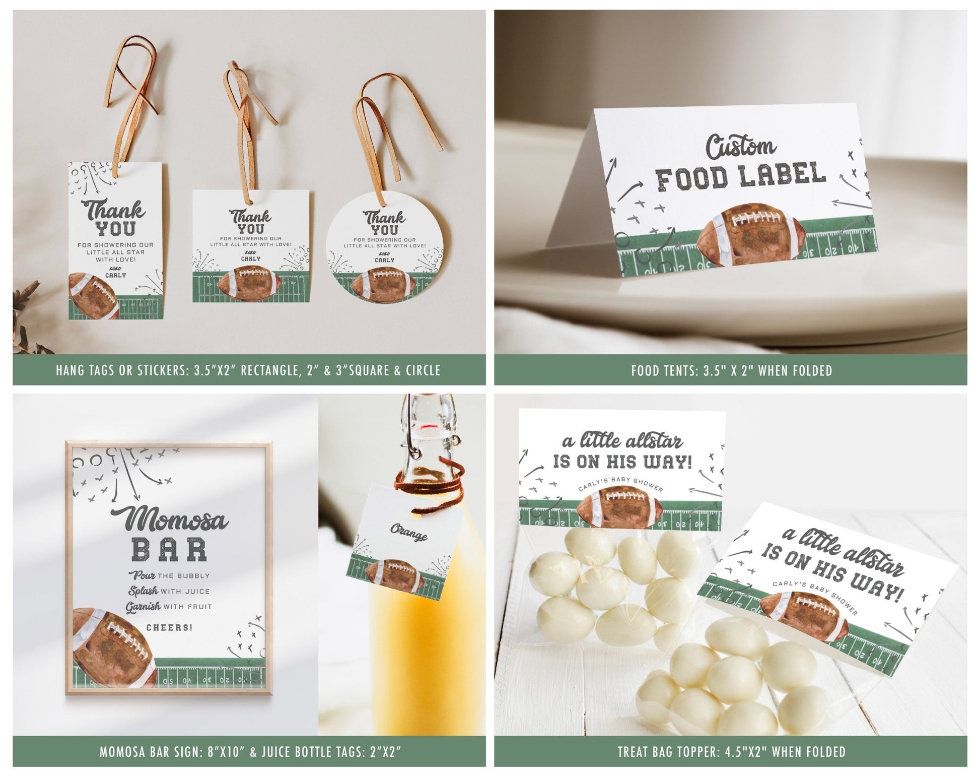 Football Baby Shower Invitation Bundle - High Peaks Studios