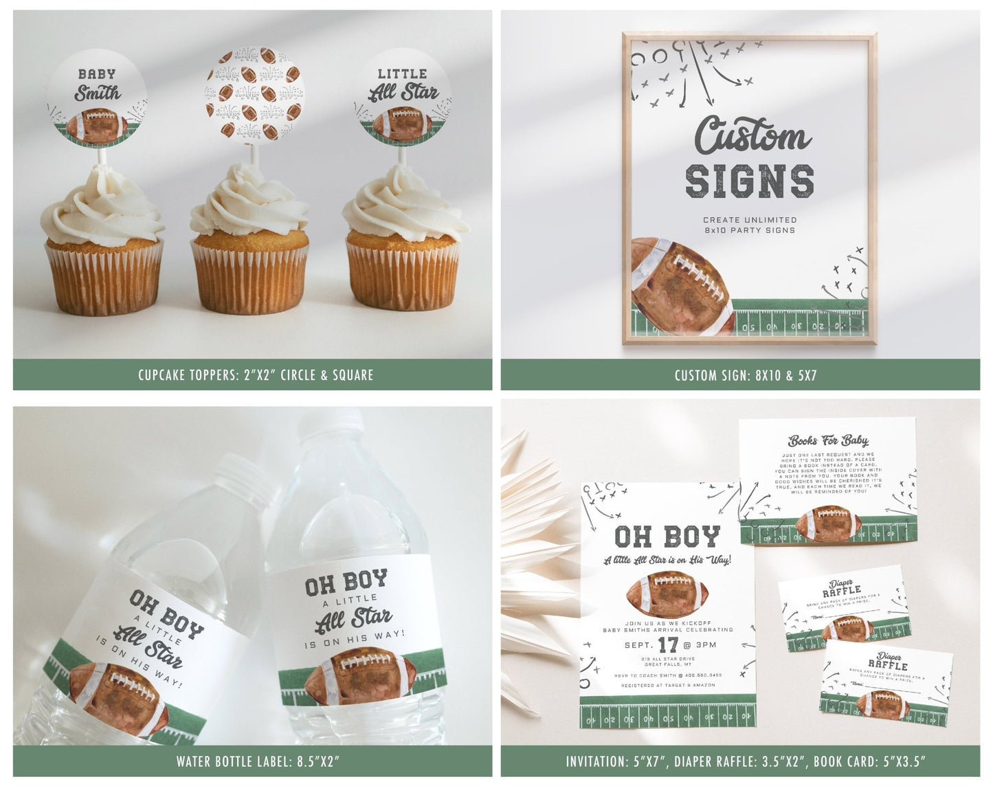 Football Baby Shower Invitation Bundle - High Peaks Studios