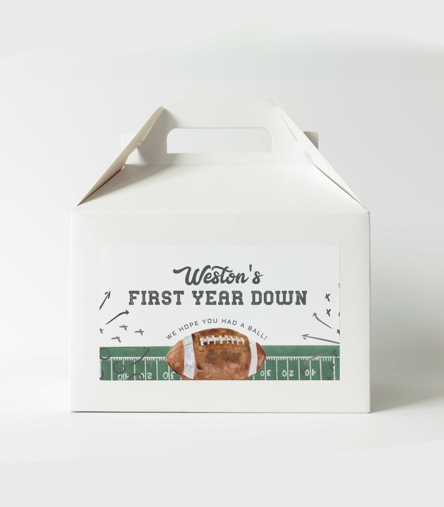 Football Birthday Gable Box Label Printable - High Peaks Studios