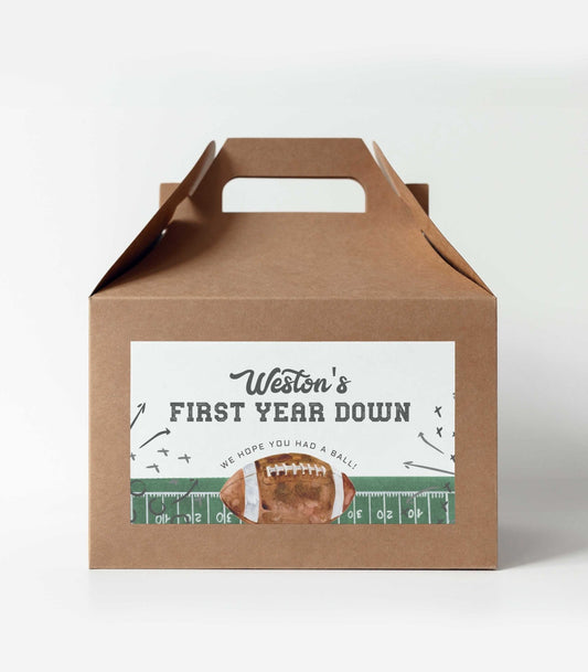 Football Birthday Gable Box Label Printable - High Peaks Studios