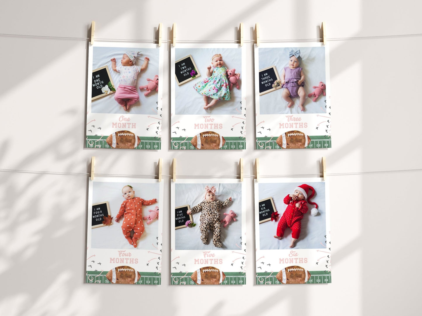 Football Monthly Milestone Photo Banner - Girl - High Peaks Studios