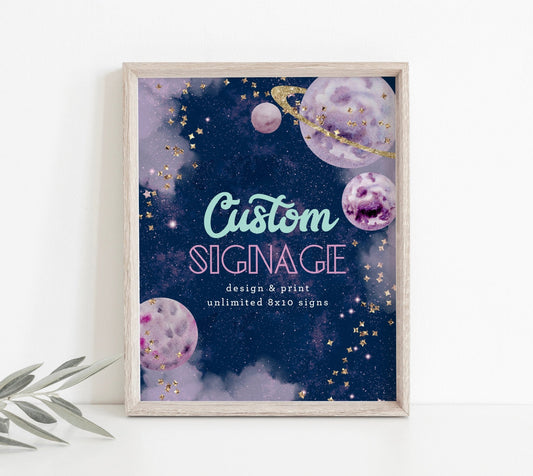 Galaxy 8x10 Custom Signage - Create Unlimited Party Signs - High Peaks Studios