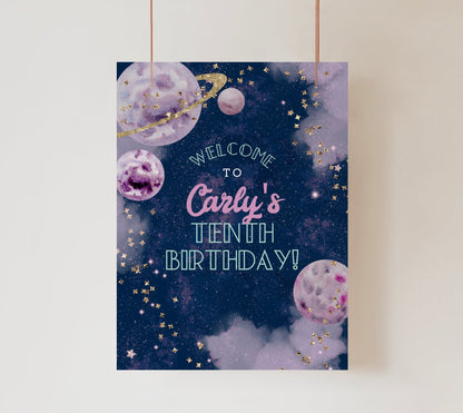 Galaxy Birthday Welcome Sign - Great for Any Age! - High Peaks Studios