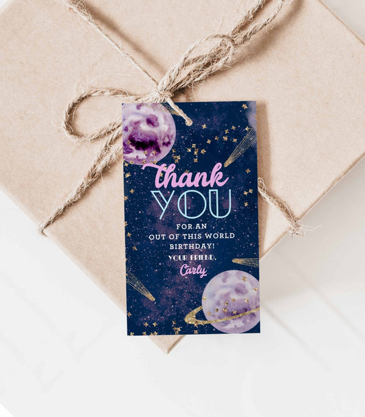 Galaxy Space Favor Tag Printable - High Peaks Studios