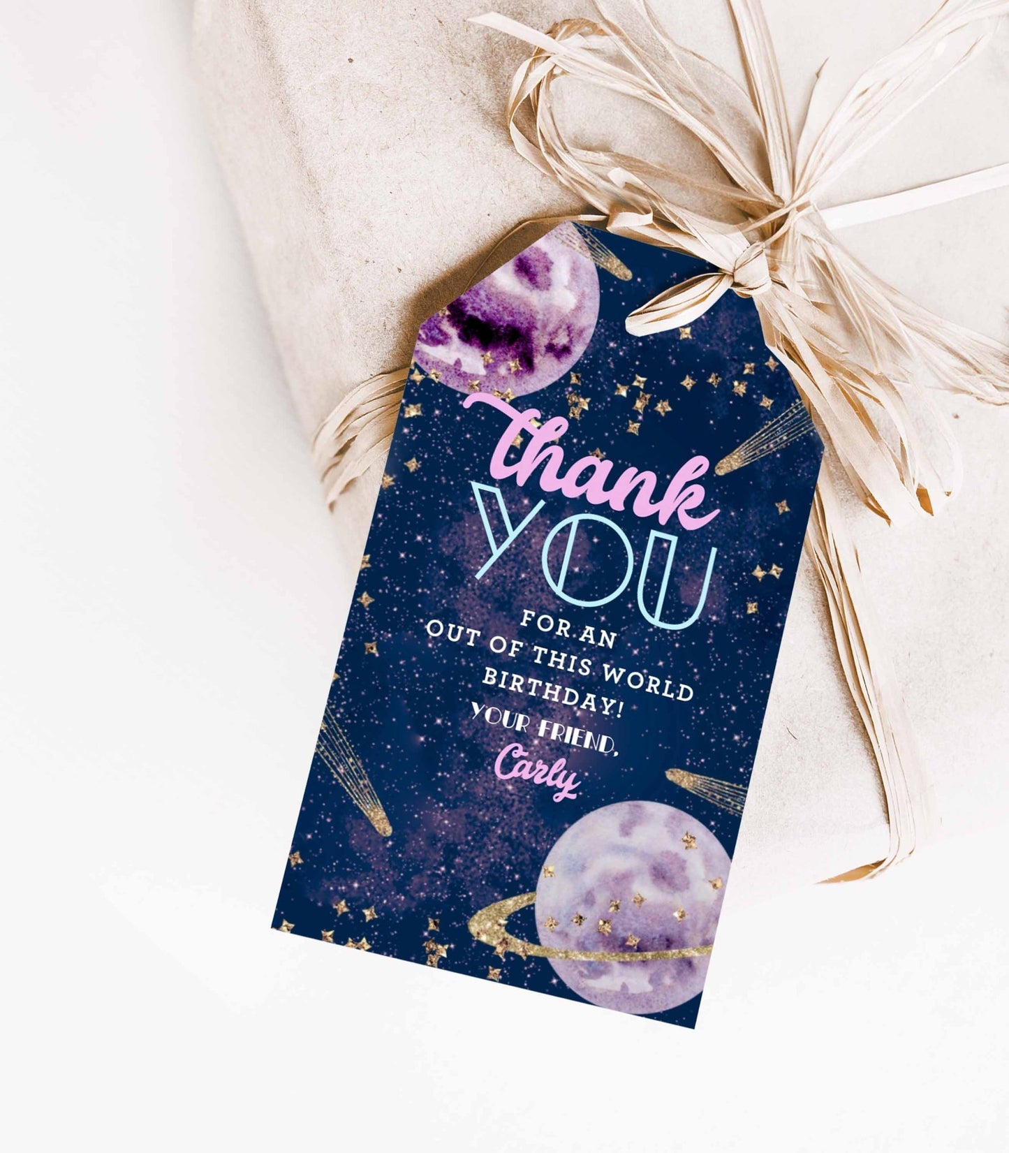 Galaxy Space Favor Tag Printable - High Peaks Studios