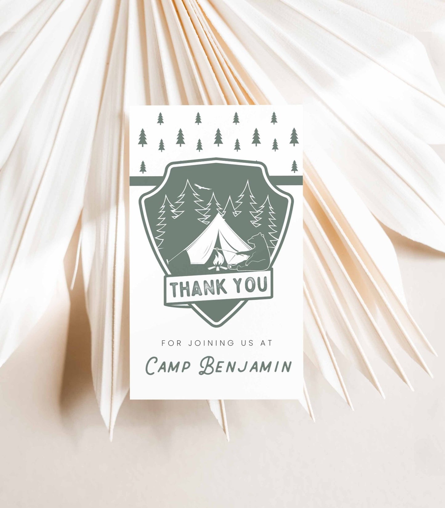 Happy Camper Favor Tag Template - High Peaks Studios