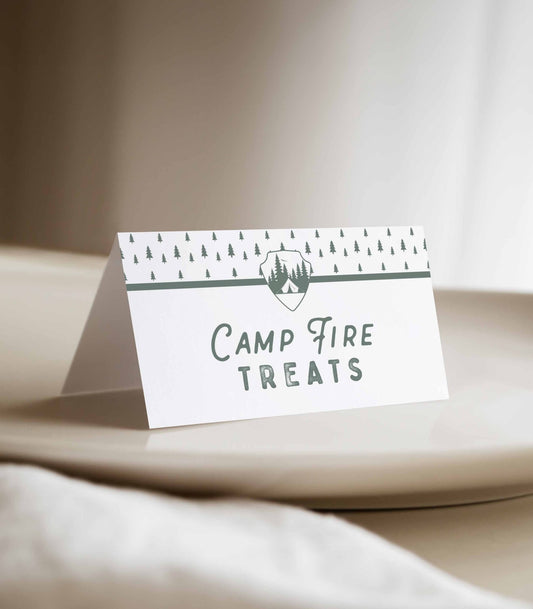Happy Camper Food Label Card Printables - High Peaks Studios