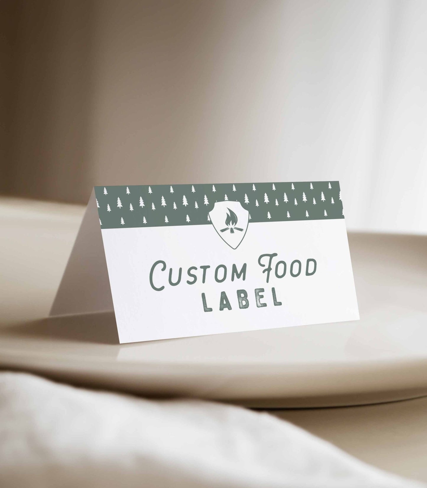 Happy Camper Food Label Card Printables - High Peaks Studios