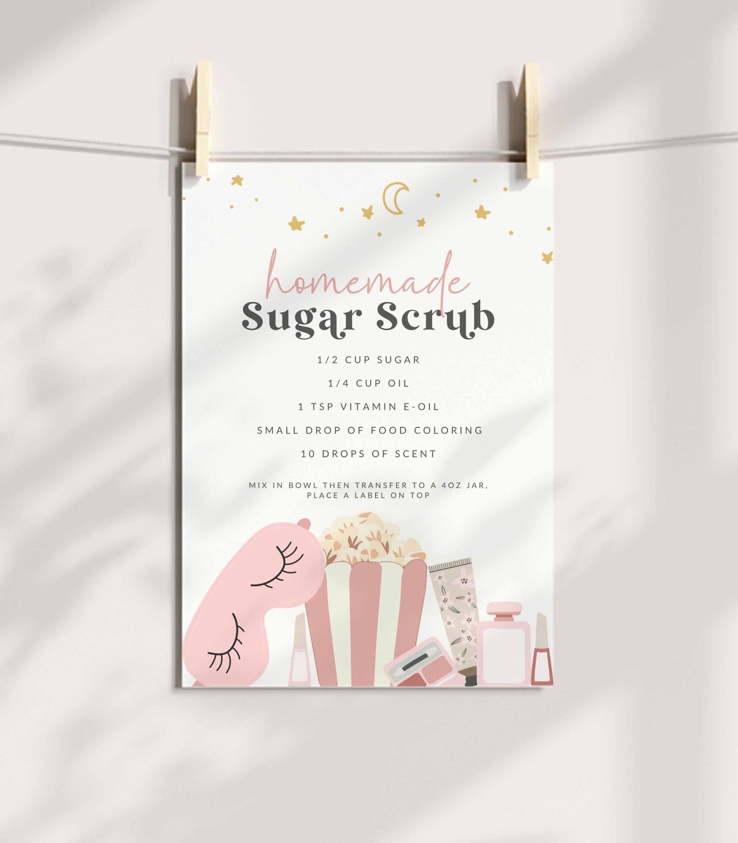 Homemade Sugar Scrub Recipe Sign - High Peaks Studios