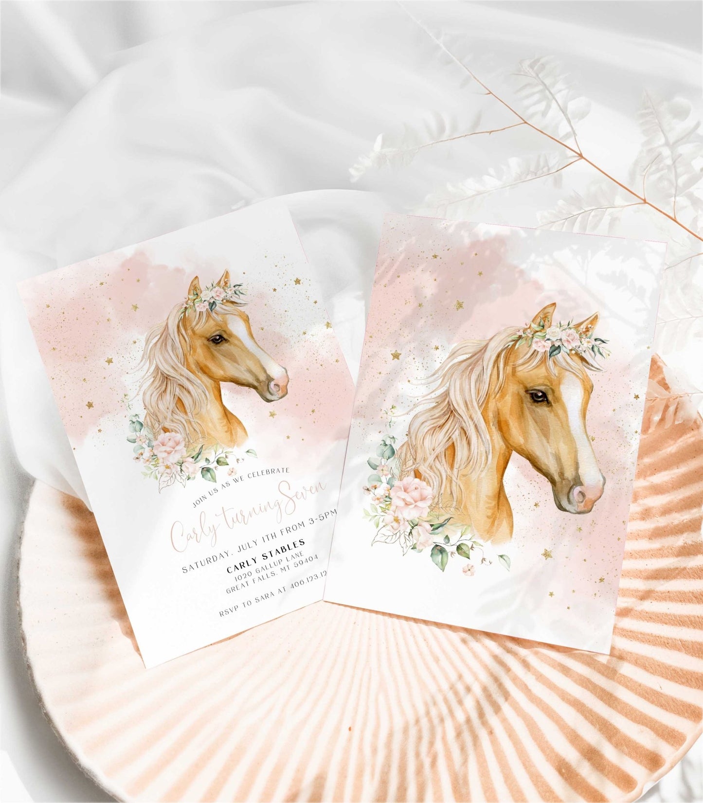 Horse Birthday Invitation Printable Template - High Peaks Studios