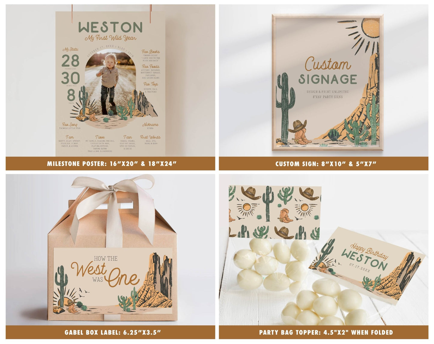 How The West Was ONE Birthday Invitation Bundle Printables - High Peaks Studios