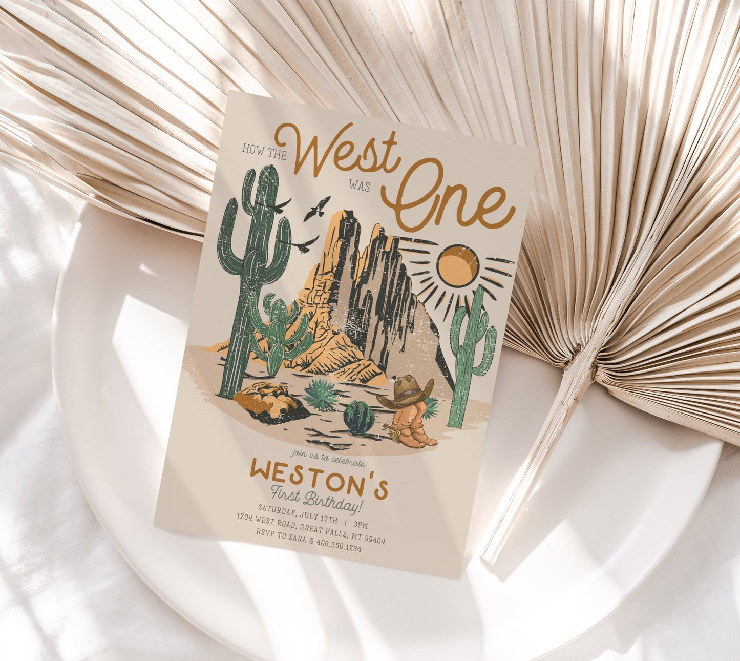 How The West Was ONE Birthday Invitation Printable - High Peaks Studios