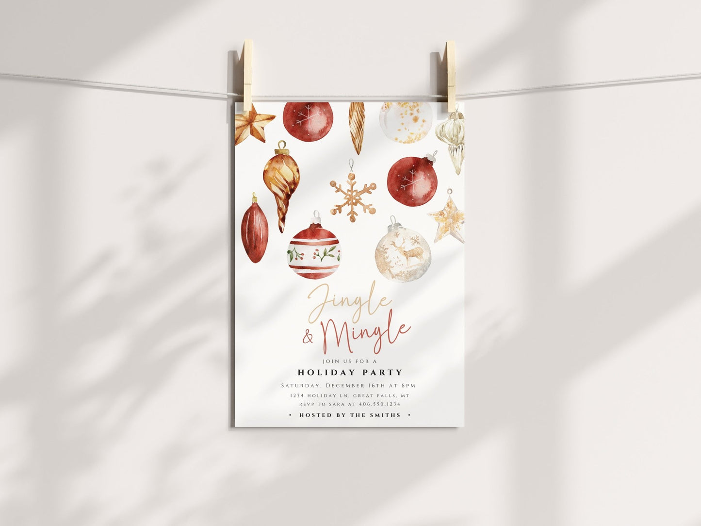 Jingle and Mingle Christmas Party Invitation - High Peaks Studios