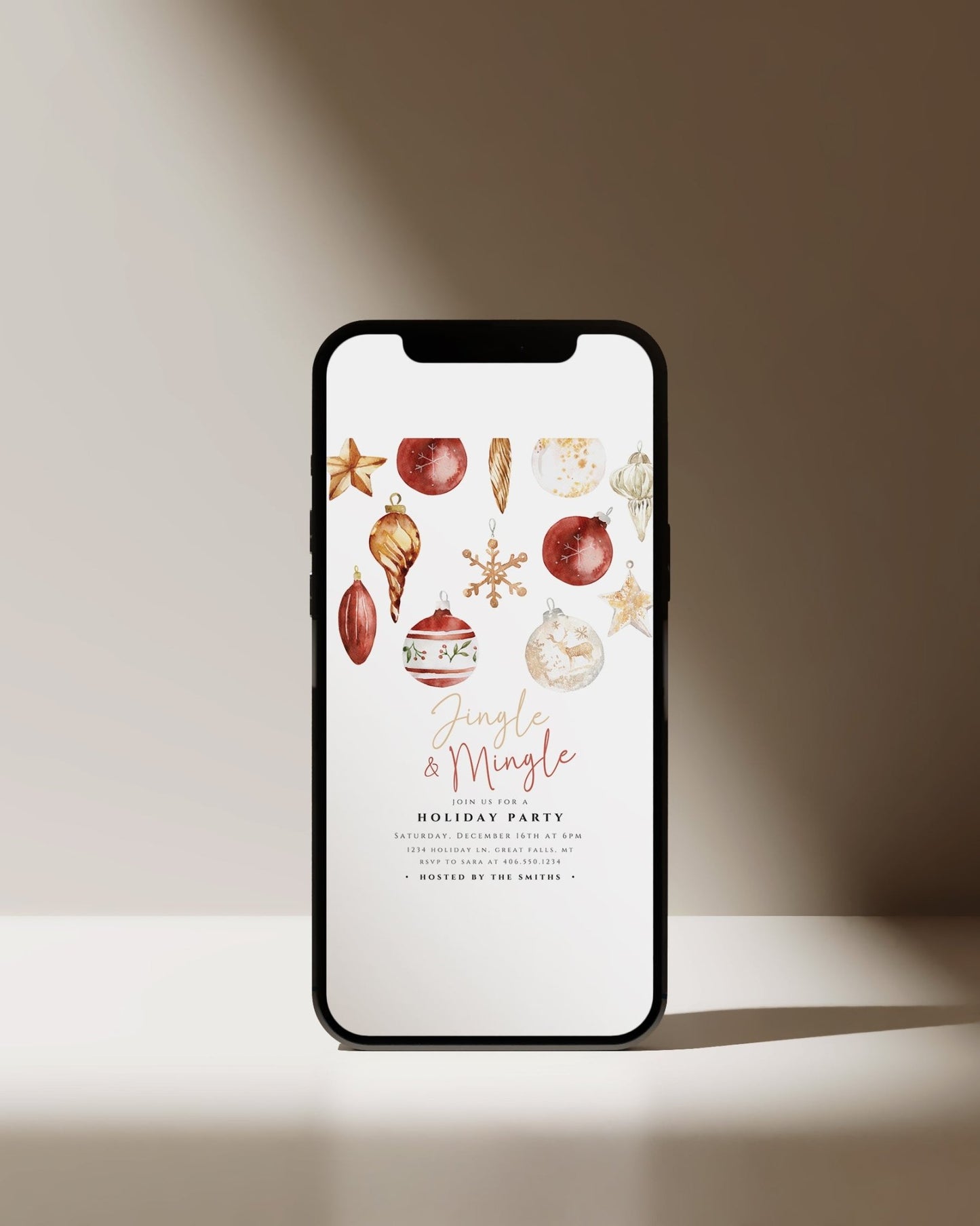 Jingle and Mingle Christmas Party Invitation - High Peaks Studios