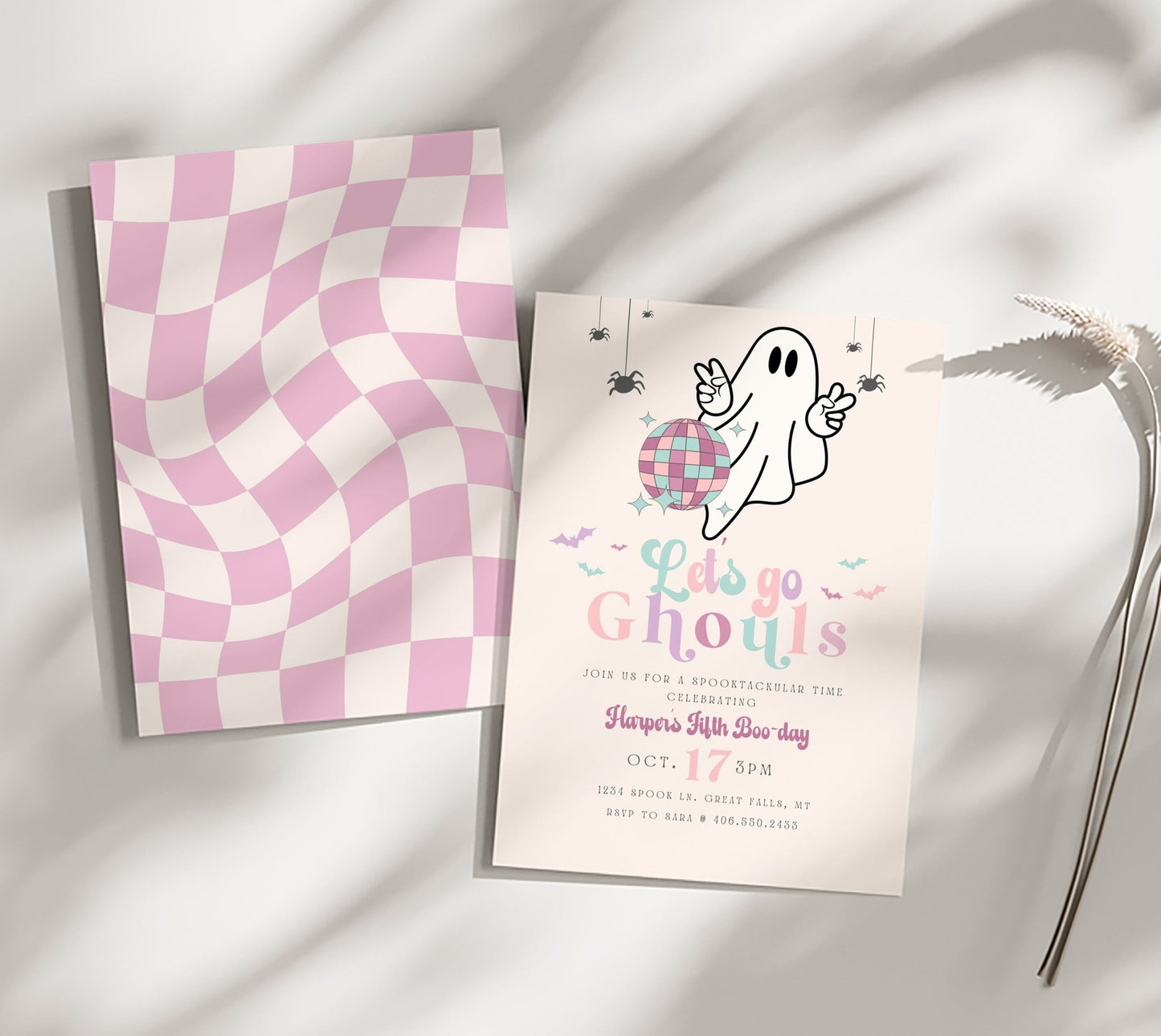Let's Go Ghouls Birthday Invitation Printable - High Peaks Studios