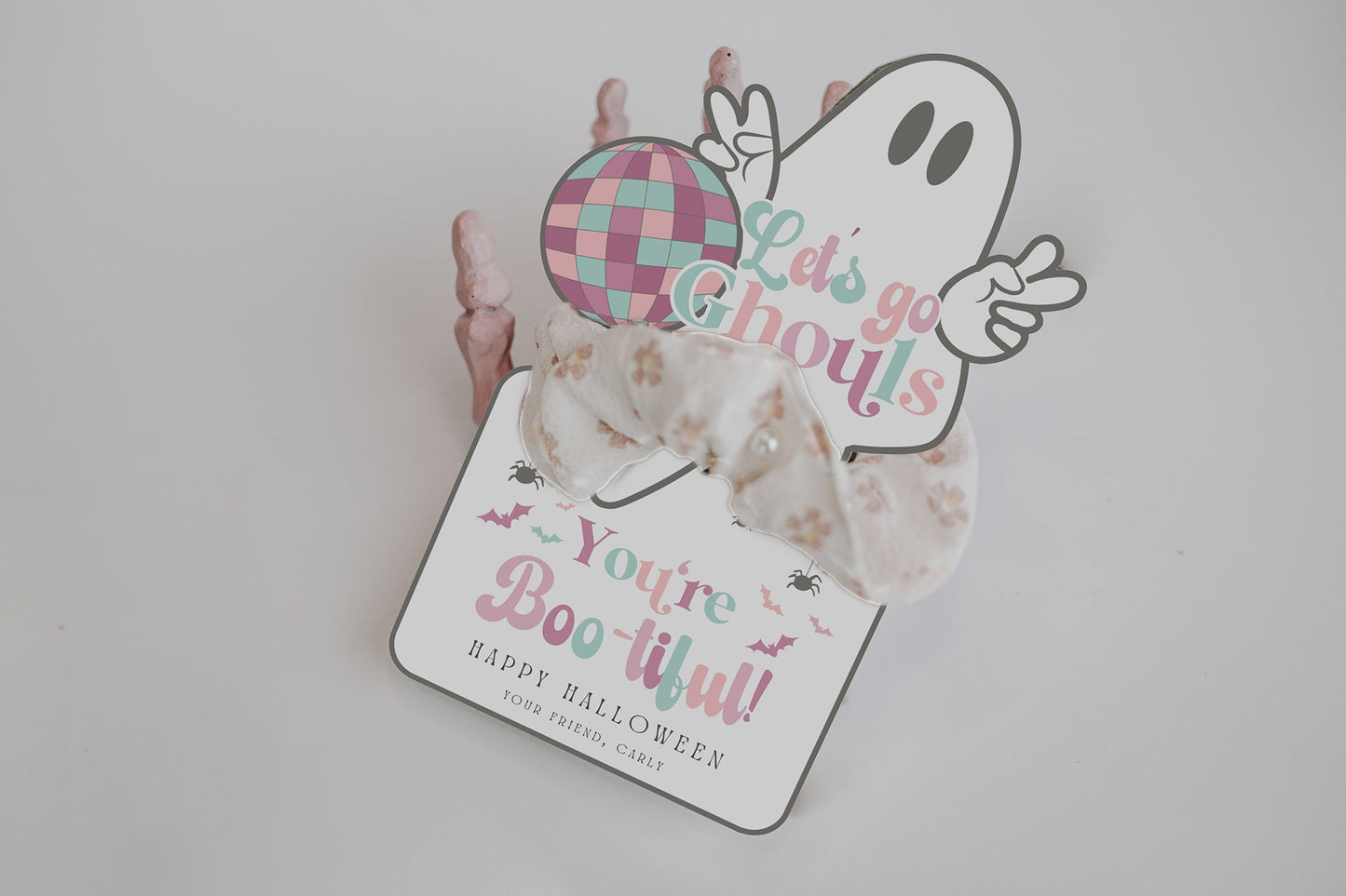 Let's Go Ghouls Hair Scrunchies Gift Printable - High Peaks Studios