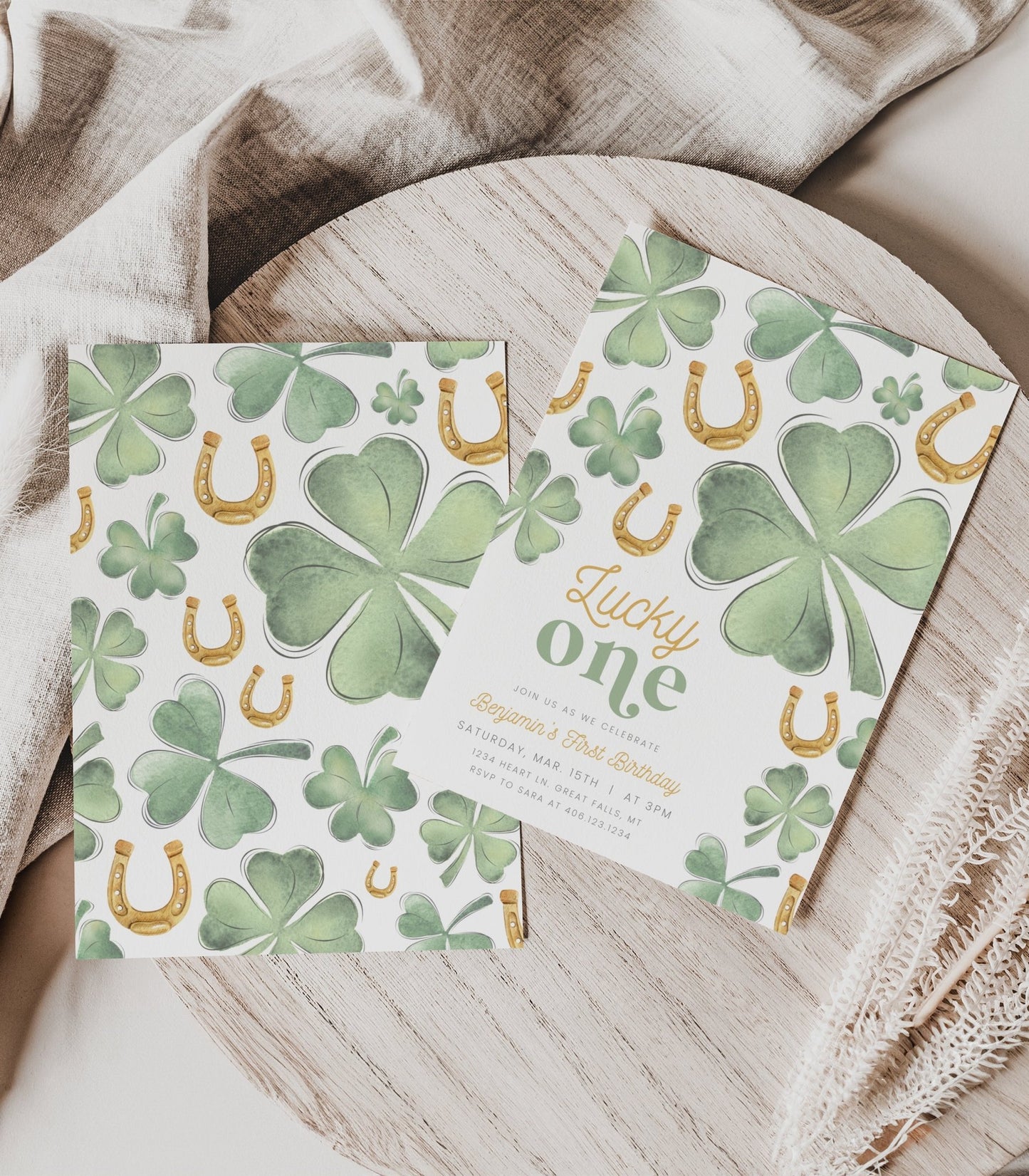 Lucky One Birthday Invitation Printable - High Peaks Studios